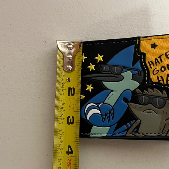 Regular Show Mordecai Rigby Faux Leather Wallet Black Blue New Cartoon Money - Picture 7 of 7